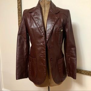 1970s Etienne Aigner Leather Blazer